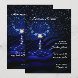 Military Memorial Service Invitation Candle Kaart