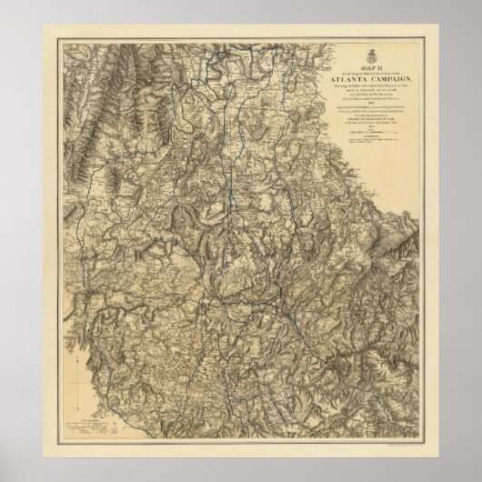 Military Operations of the Atlanta Campaign Poster (Voorkant)