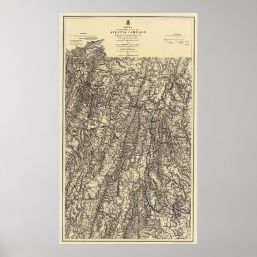 Military Operations of the Atlanta Campaign Poster (Voorkant)