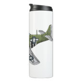 Military plane cartoon illustration thermosbeker (Geroteerd rechts)