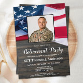 Military Retication Custom Photo American Flag Inv Kaart