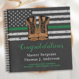 Military Retiération Guest Thin Green Line Leather Notitieboek
