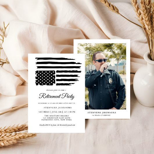 Military Retirement Custom Photo American Flag Kaart