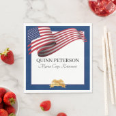 Military Retirement Flag Gold Crest Elegant Servet (Insitu)