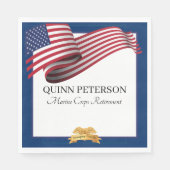 Military Retirement Flag Gold Crest Elegant Servet (Voorkant)