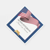 Military Retirement Flag Gold Crest Elegant Servet (Hoek)