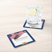 Military Retirement Flag Gold Crest Kartonnen Onderzetters (Insitu)