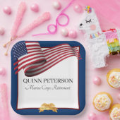 Military Retirement Flag Gold Crest Papieren Bordje (Feest)