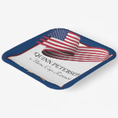 Military Retirement Flag Gold Crest Papieren Bordje (Gebogen)