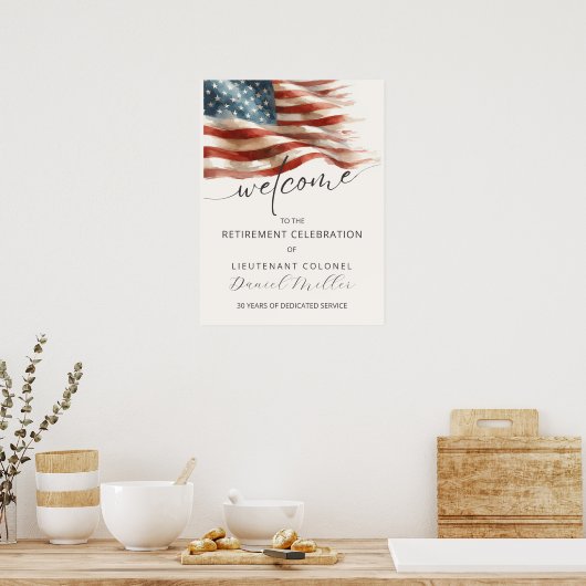 Military Retirement Welcome Poster | Editable (Keuken)