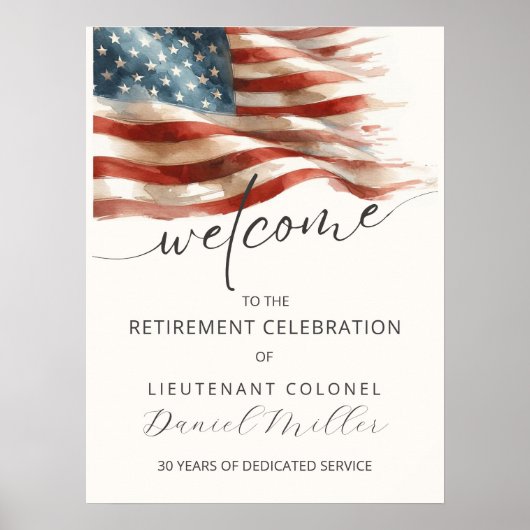 Military Retirement Welcome Poster | Editable (Voorkant)