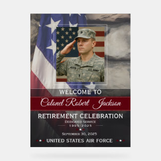 Military Retirement Welcome Sign Acryl Bord