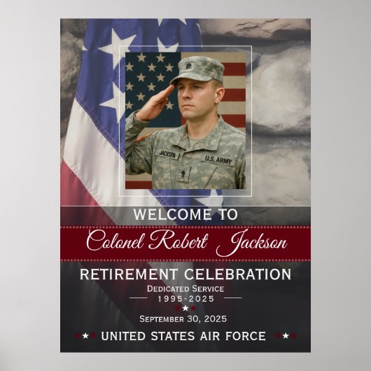 Military Retirement Welcome Sign Poster (Voorkant)