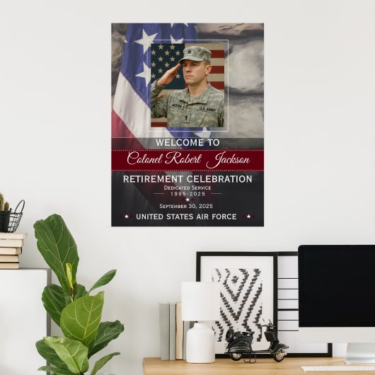 Military Retirement Welcome Sign Poster (Thuiskantoor)