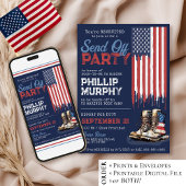 Military Send Off US Flag Boots Party Going Away Kaart