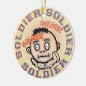 Military Soldier Keramisch Ornament (Links)