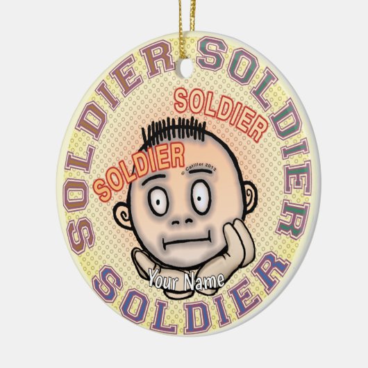 Military Soldier Keramisch Ornament (Links)