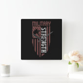 Military Stength Vierkante Klok (Huis)