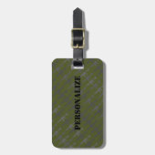 Military Style Gun Camouflage Rifle Army Green B/W Bagagelabel (Voorkant verticaal)