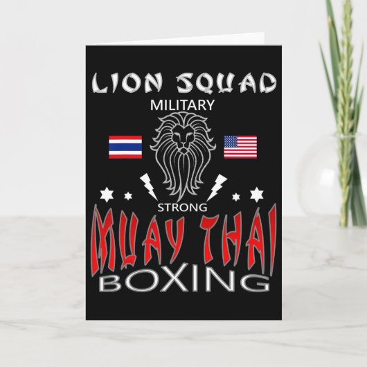 Military Thailand Us Muay Thai Kickboxing Mma Trai Kaart (Voorkant)