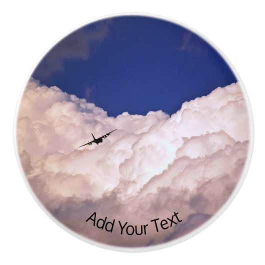 Military Transport Airplane by Shirley Taylor Keramische Knop (Voorkant)