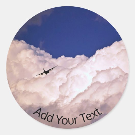 Military Transport Airplane by Shirley Taylor Ronde Sticker (Voorkant)
