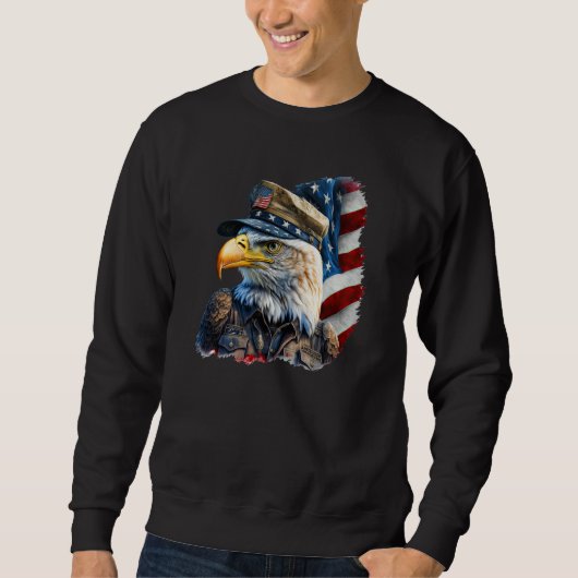 Military Veteran Patriotic American Flag  26 Trui (Voorkant)