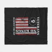 Military Veterans Protest Flag Patriotic Freedom Fleece Deken (Voorkant (Horizontaal))