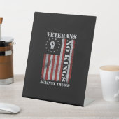 Military Veterans Protest Flag Patriotic Freedom Reclamebord Met Voetstuk (Insitu)