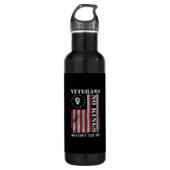 Military Veterans Protest Flag Patriotic Freedom Waterfles (Voorkant)