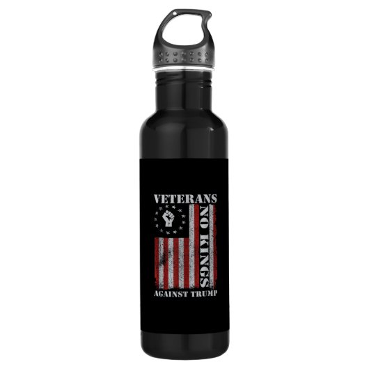 Military Veterans Protest Flag Patriotic Freedom Waterfles (Voorkant)