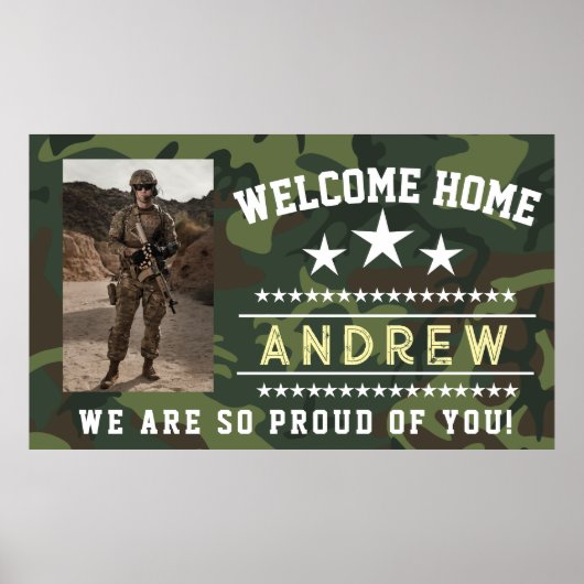 Military Welcome Home Banner - Army National Guard Poster (Voorkant)