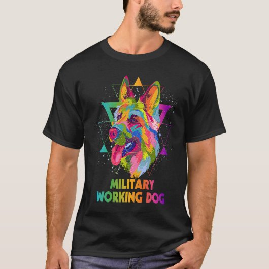 Military Working Dog German Shepherd  Shepard Humo T-shirt (Voorkant)