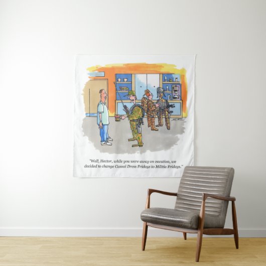 Militia Fridays tapestry Wandkleed (In situ)