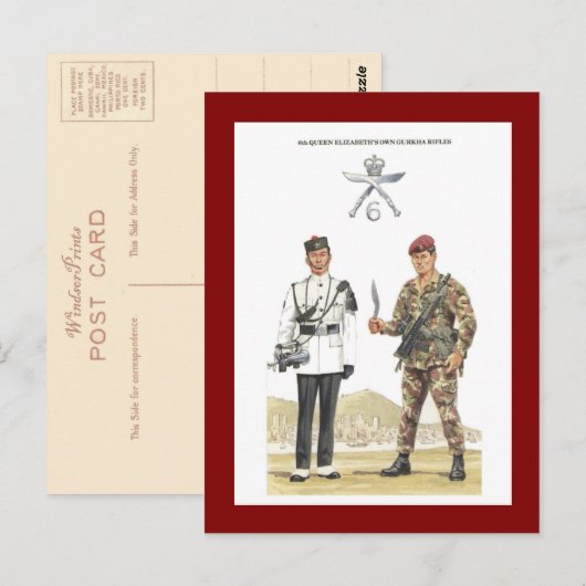 Militray Uniforms, Gurkha Rifiles Briefkaart (Voorkant / Achterkant)