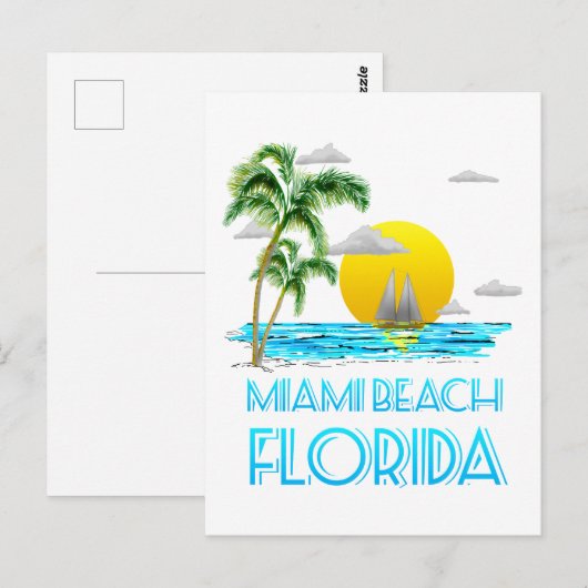 Miljami Beach Florida Briefkaart (Voorkant / Achterkant)