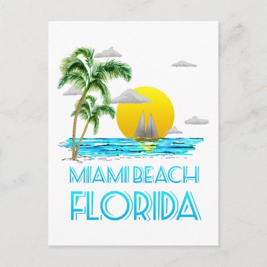 Miljami Beach Florida Briefkaart (Voorkant)