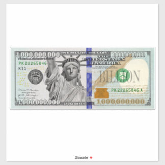 Miljard Dollar Rekening met Dame Liberty Sticker