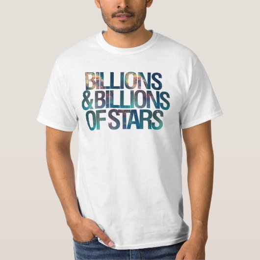 Miljarden en miljarden sterren t-shirt (Voorkant)