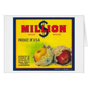 Miljoen dollar Apple Label - Walla Walla, WA