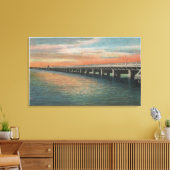 Miljoen Dollar Bridge over de rivier de Manatee, Canvas Afdruk (Insitu (Woonkamer))