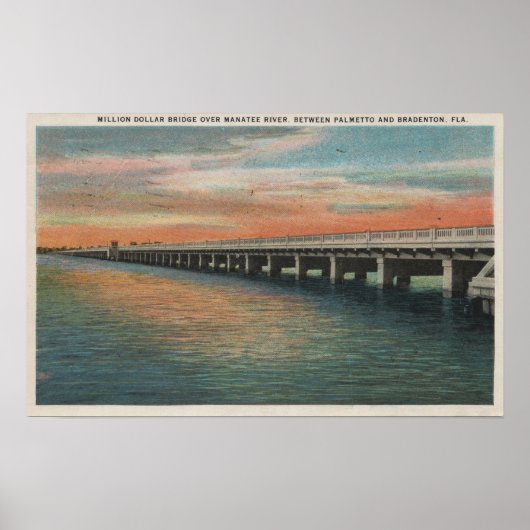 Miljoen Dollar Bridge over de rivier de Manatee, Poster (Voorkant)