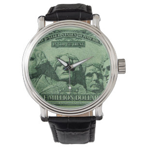 Miljoen dollar contant gedrukt, aangepast horloge