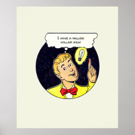 Miljoen Dollar Ideaal Jouw tekst Retro Comics Pane Poster
