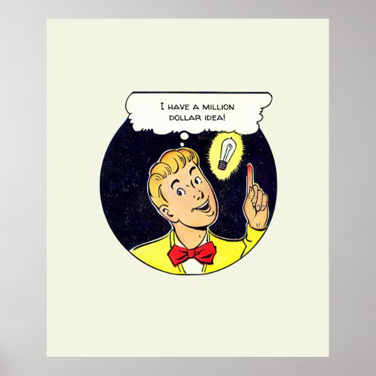 Miljoen Dollar Ideaal Jouw tekst Retro Comics Pane Poster (Voorkant)