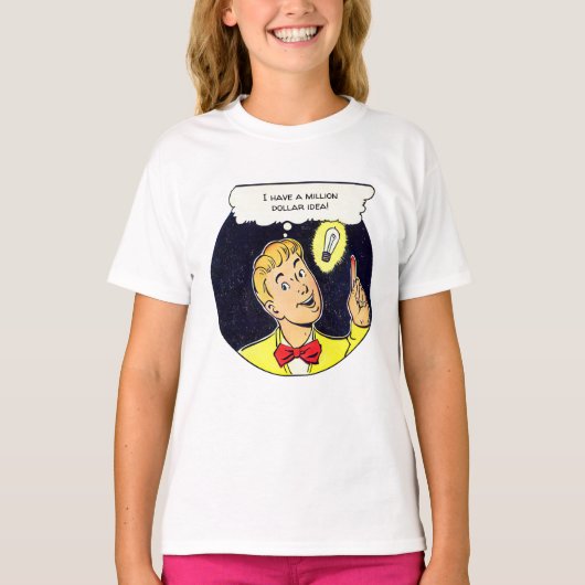 Miljoen Dollar Ideaal Jouw tekst Retro Comics Pane T-shirt (Voorkant)