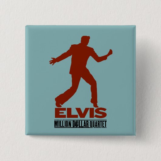 Miljoen dollar Kwartet Elvis Vierkante Button 5,1 Cm (Voorkant)