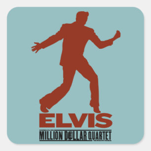 Miljoen dollar Kwartet Elvis Vierkante Sticker