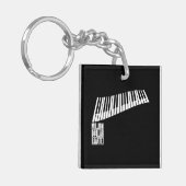 Miljoen Dollar Kwartet Piano - Wit Sleutelhanger (Voorkant Links)