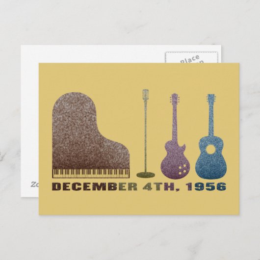 Miljoen Dollar Quartet Instrumenten - Kleur Briefkaart (Voorkant / Achterkant)